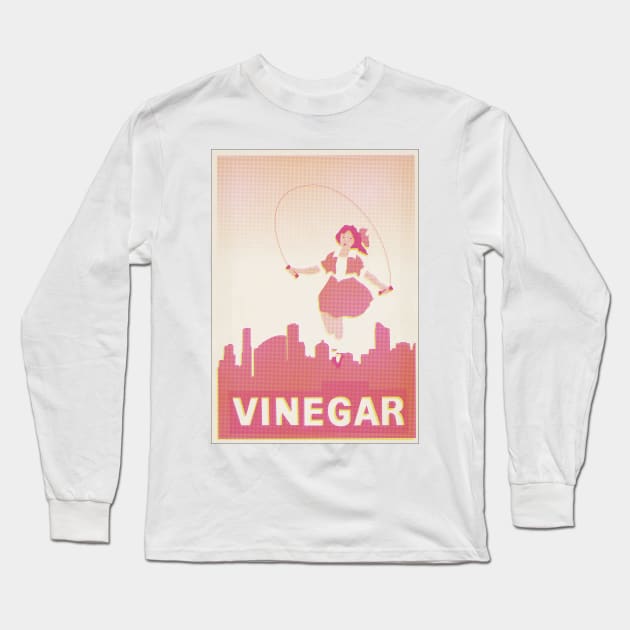 Skipping Girl Vinegar Vintage Screen Print Long Sleeve T-Shirt by melbournedesign